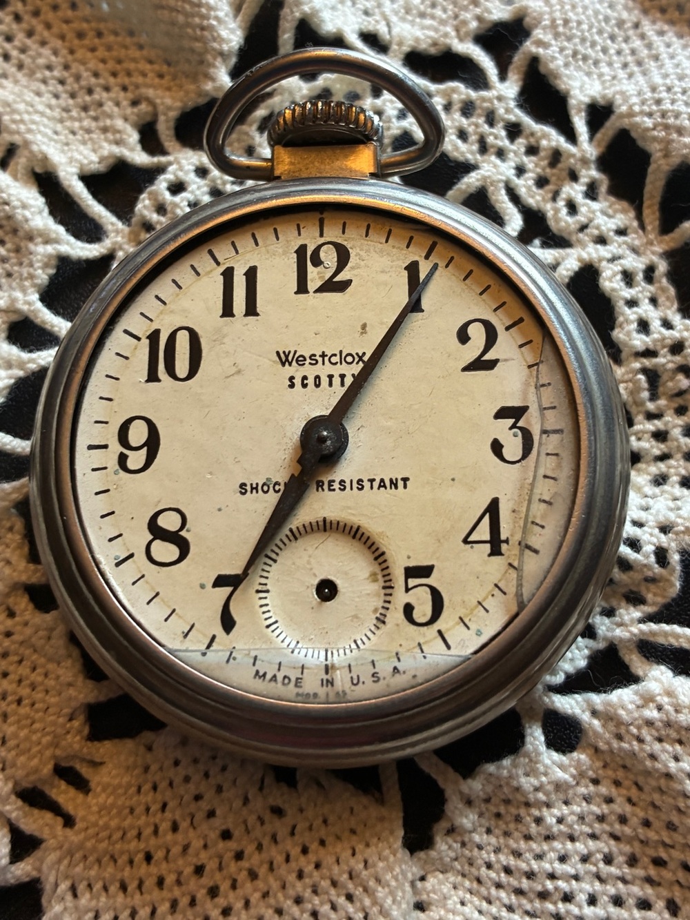 Westclox Pocket Watch - White Dial with Black Numerals